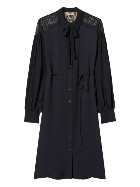 TWINSET midi georgette and lace dress