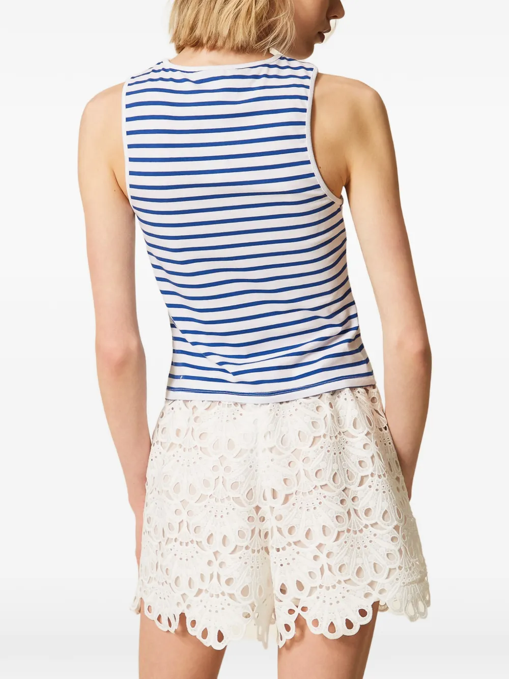 TWINSET Gestreepte top met jacquard Wit