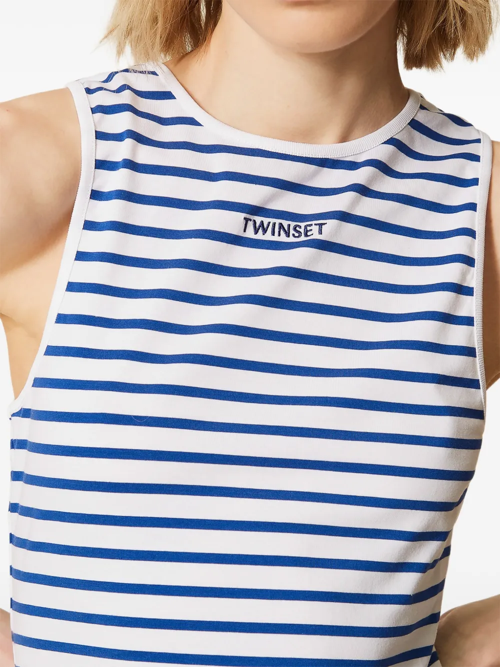 TWINSET Gestreepte top met jacquard Wit