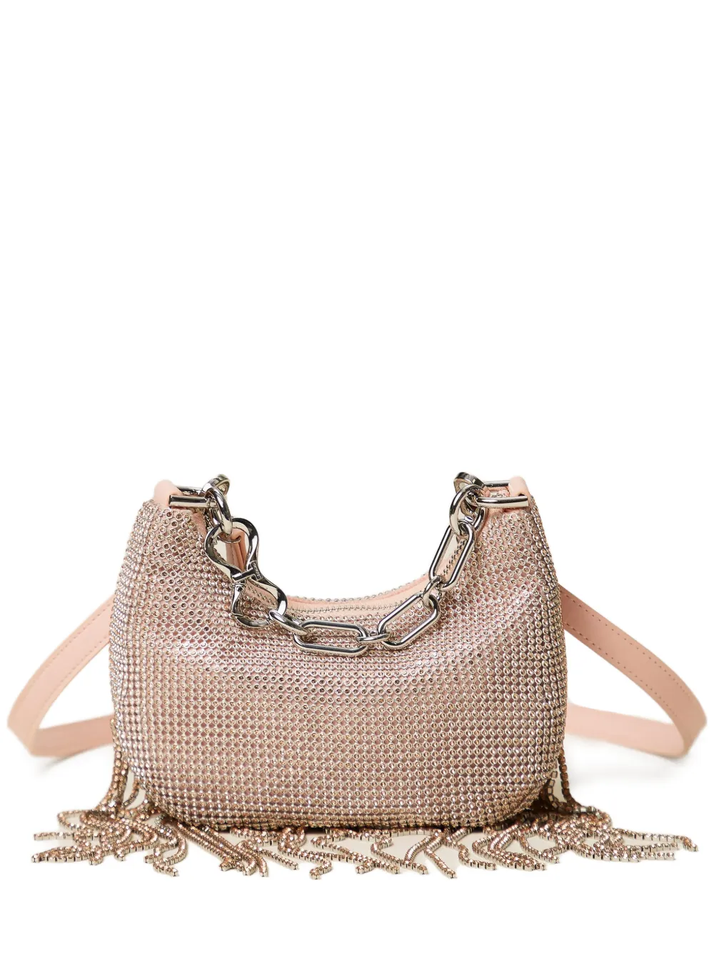 TWINSET Mini Croissant fringed tote bag - Rosa