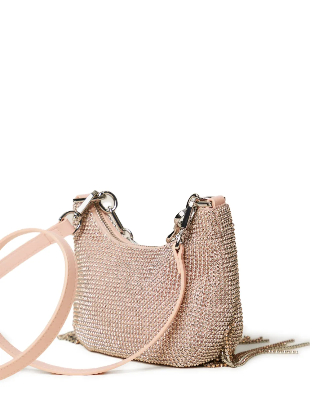 TWINSET Croissant mini-tas met franje Roze
