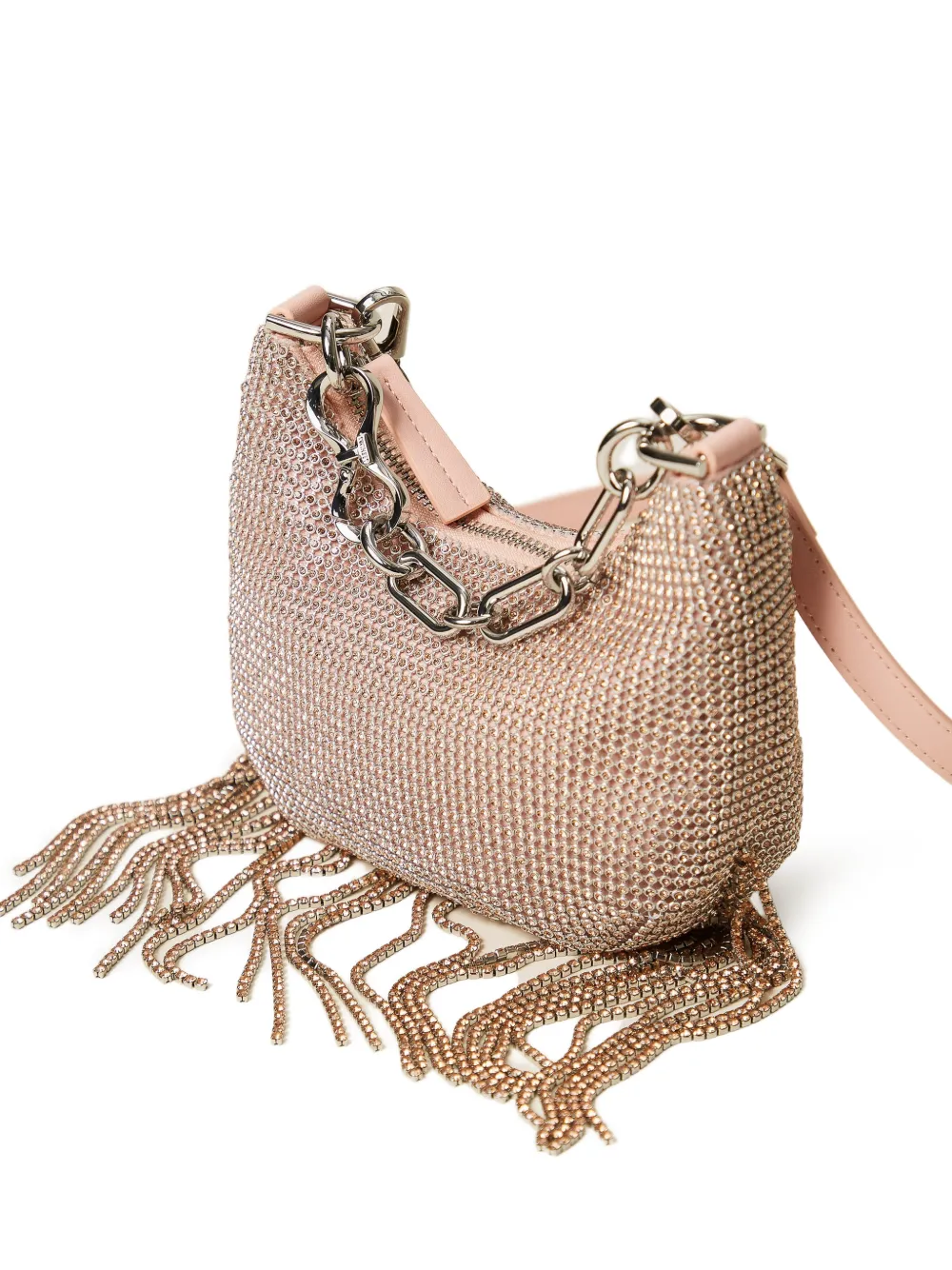 TWINSET Croissant mini-tas met franje Roze