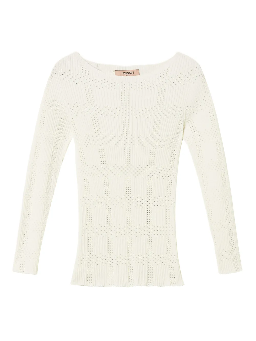 TWINSET Top a coste - Bianco