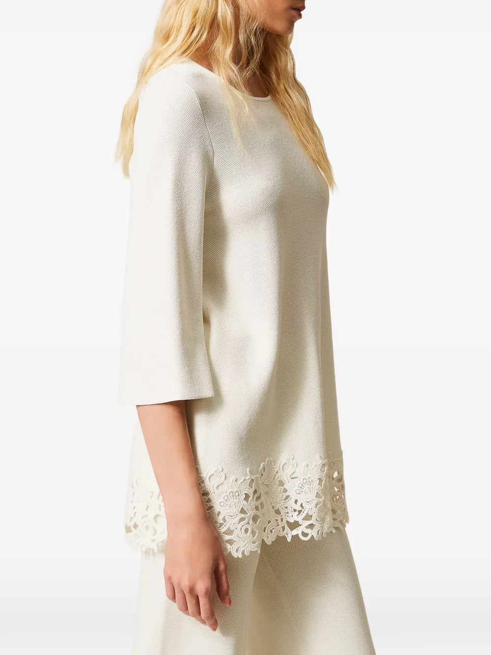 TWINSET Maxi blouse met kant Wit