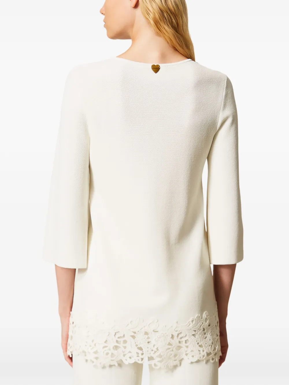 TWINSET Maxi blouse met kant Wit