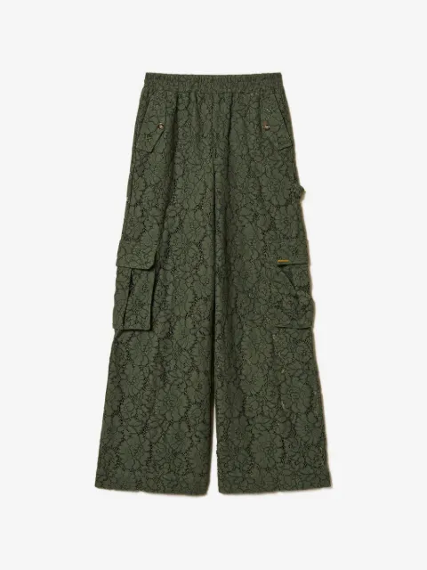 TWINSET rébrodé lace cargo trousers