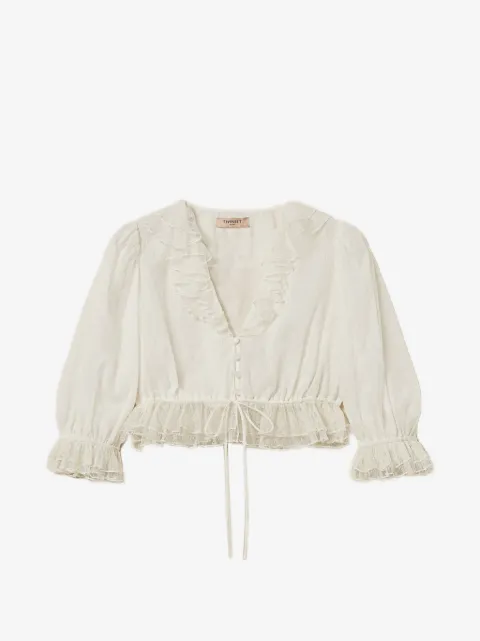 TWINSET floral tulle shirt