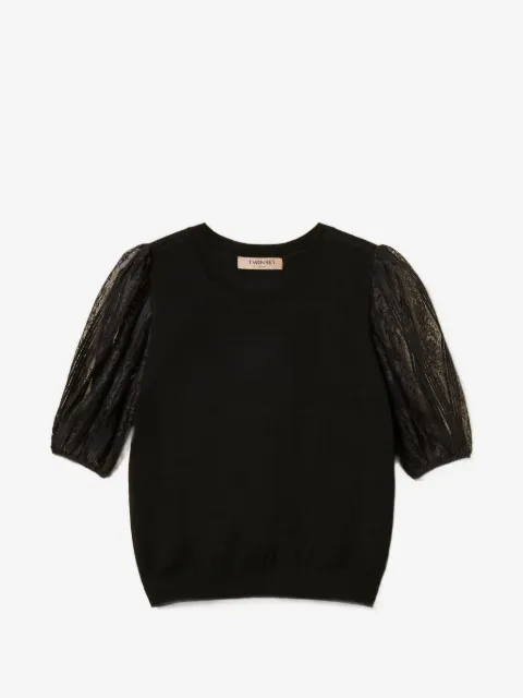 TWINSET short-sleeve jumper with lace