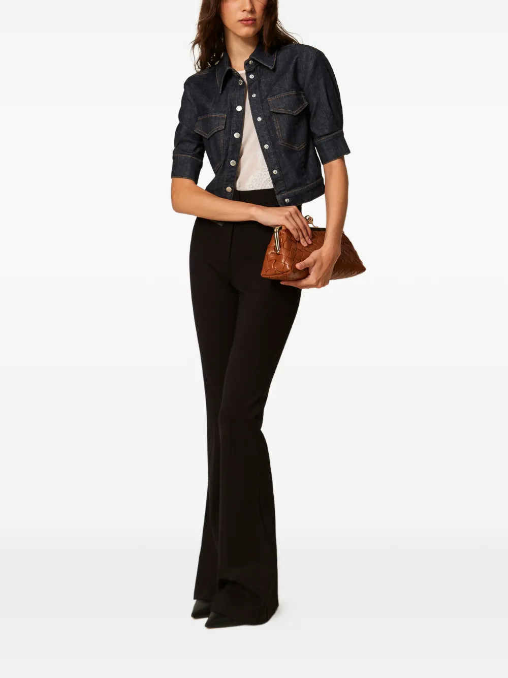 TWINSET Blouse met pofmouwen Blauw