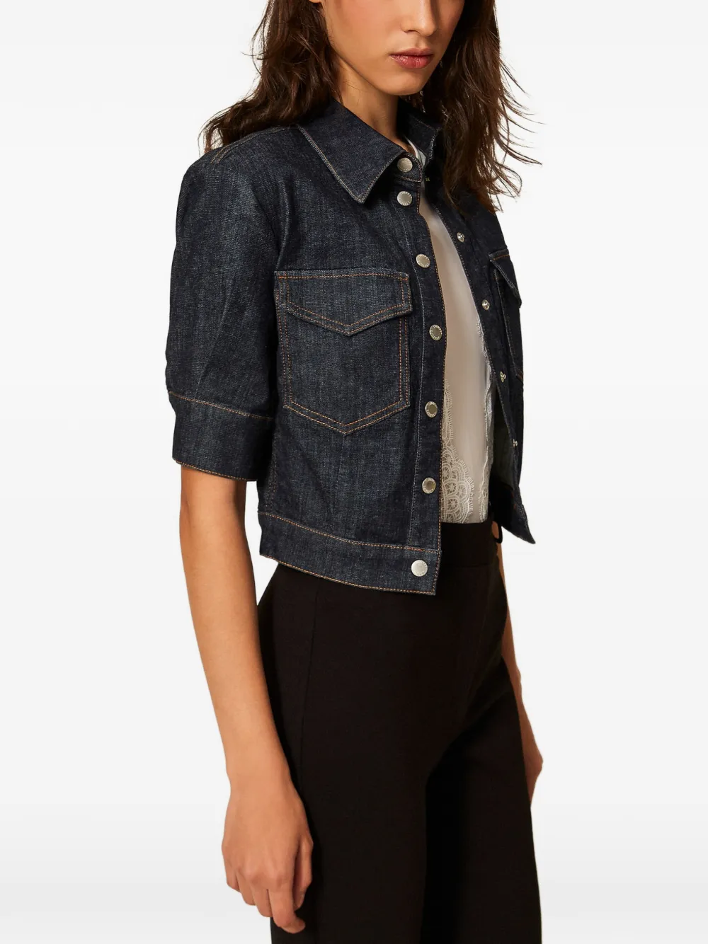 TWINSET Blouse met pofmouwen Blauw