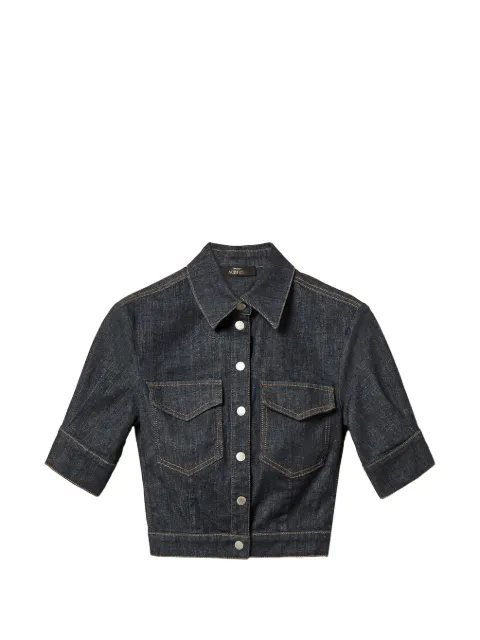 TWINSET puff-sleeve denim shirt