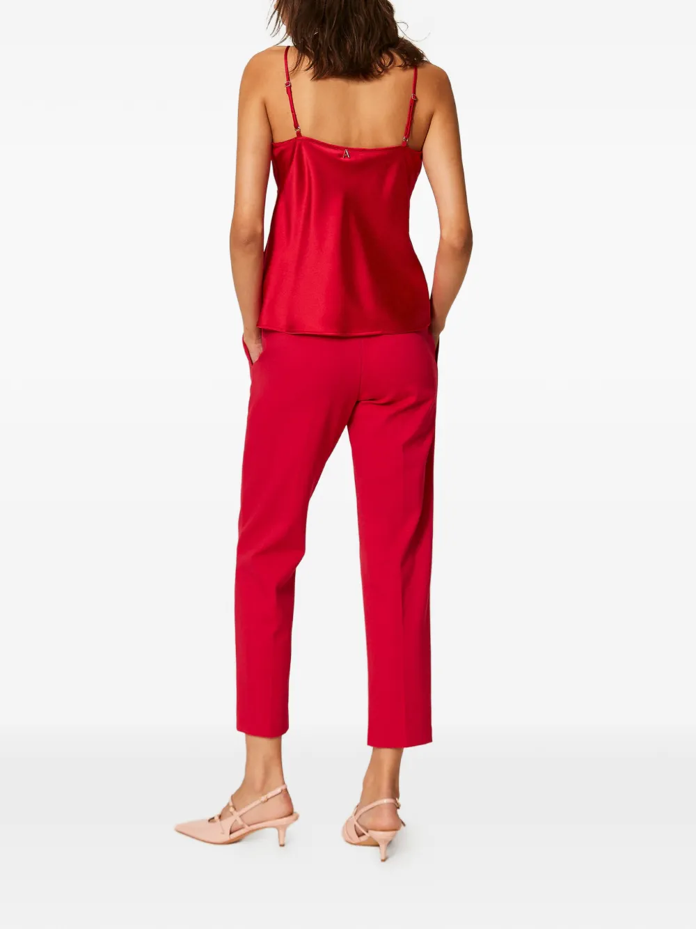 TWINSET Sigarettenbroek met split Rood