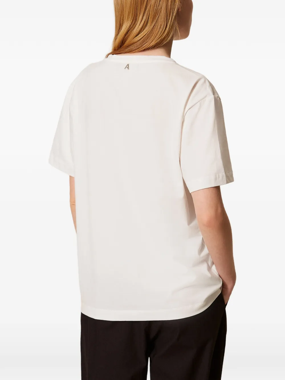 TWINSET T-shirt met hartprint en stras Wit
