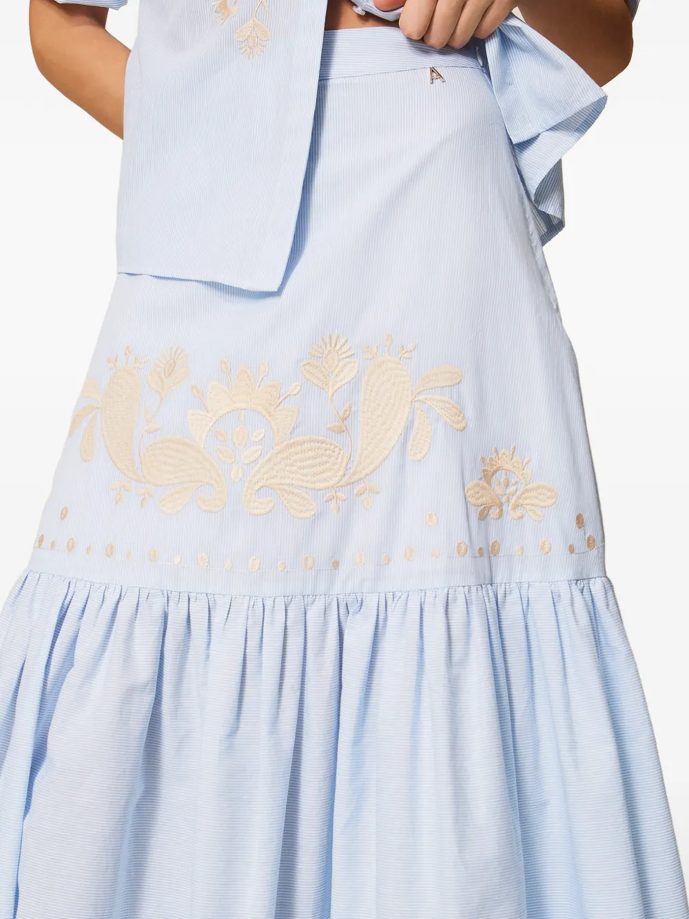 TWINSET Rok met geborduurde krijtstreep Blauw