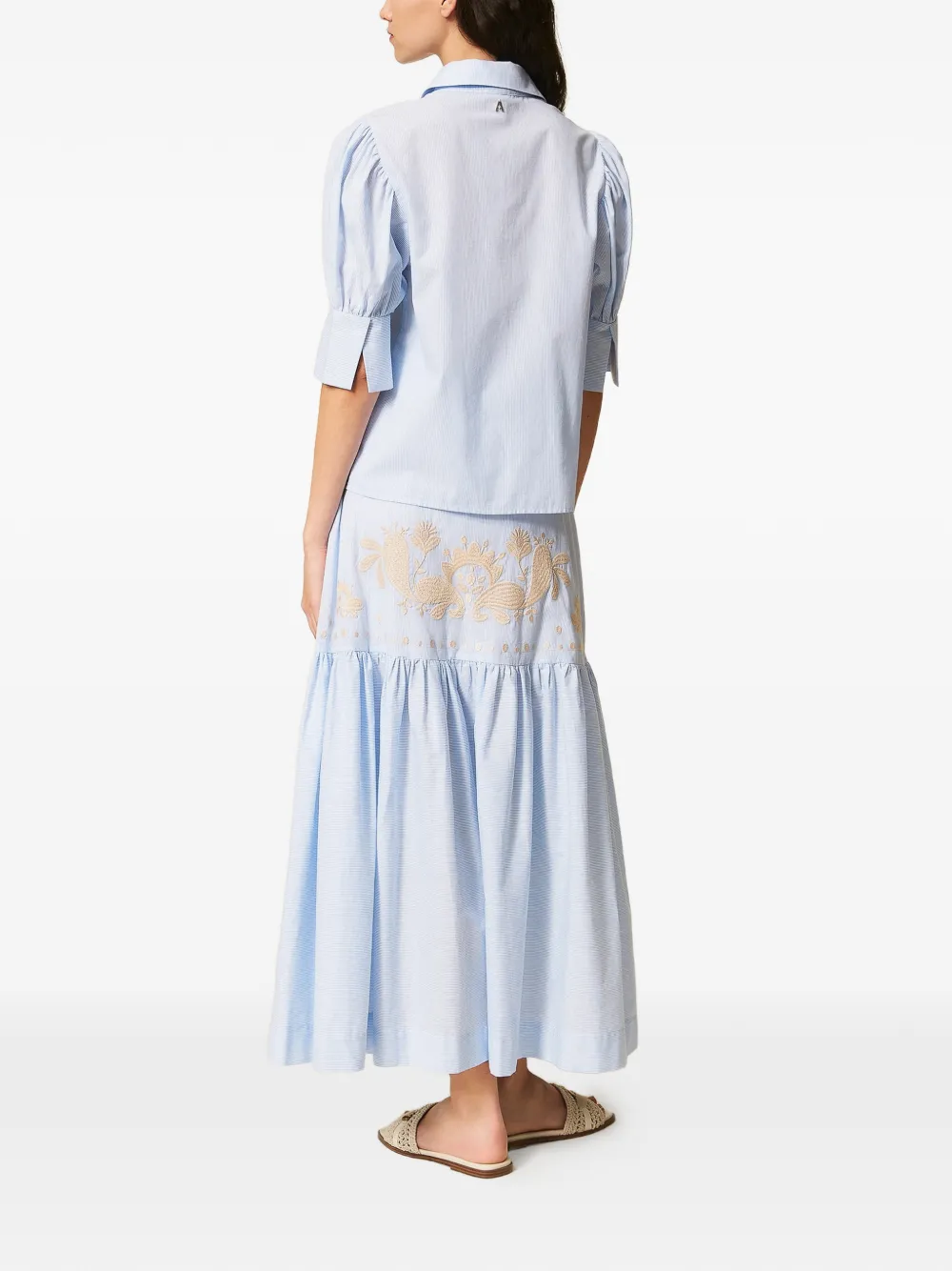 TWINSET Rok met geborduurde krijtstreep Blauw