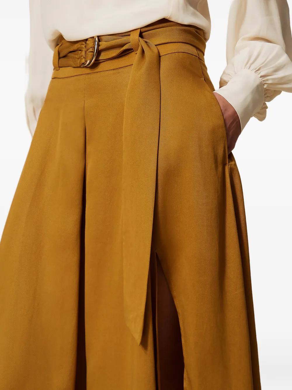 TWINSET Twill maxi-rok met riem Bruin
