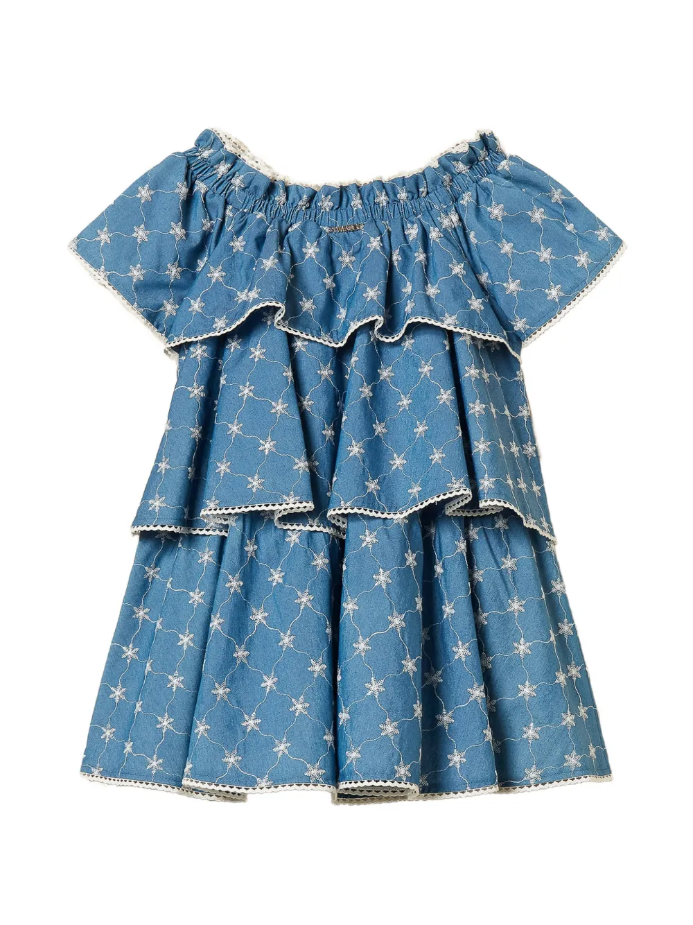 TWINSET Kids Jurk met ruches Blauw