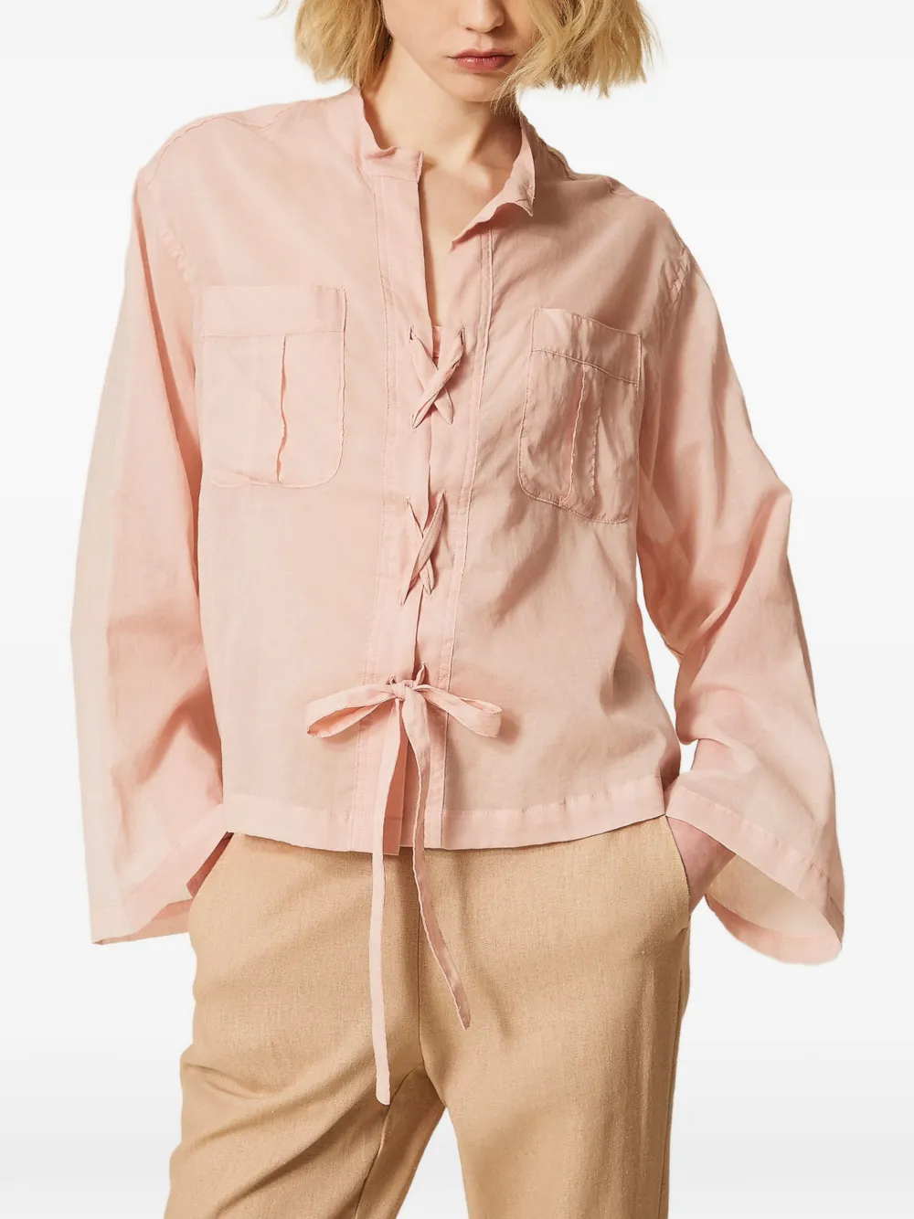 TWINSET Blouse met striksluiting Roze