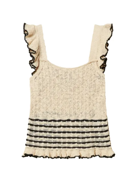 TWINSET striped-detail ruffled blouse