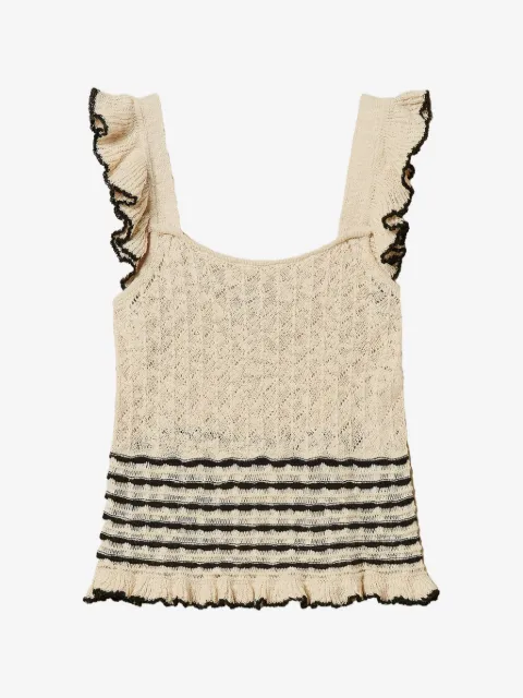 TWINSET striped jumper with ruffles