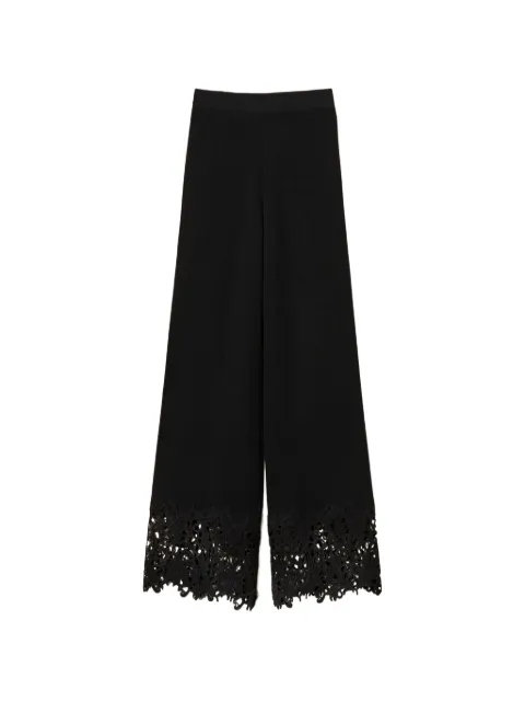 TWINSET lace-hem straight trousers
