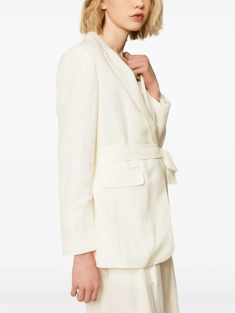 TWINSET Blazer met ceintuur Wit