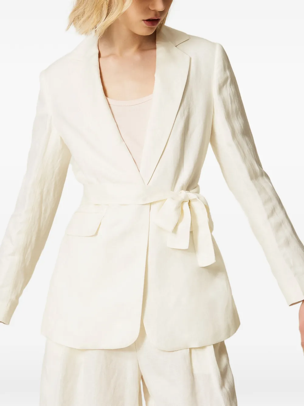 TWINSET Blazer met ceintuur Wit