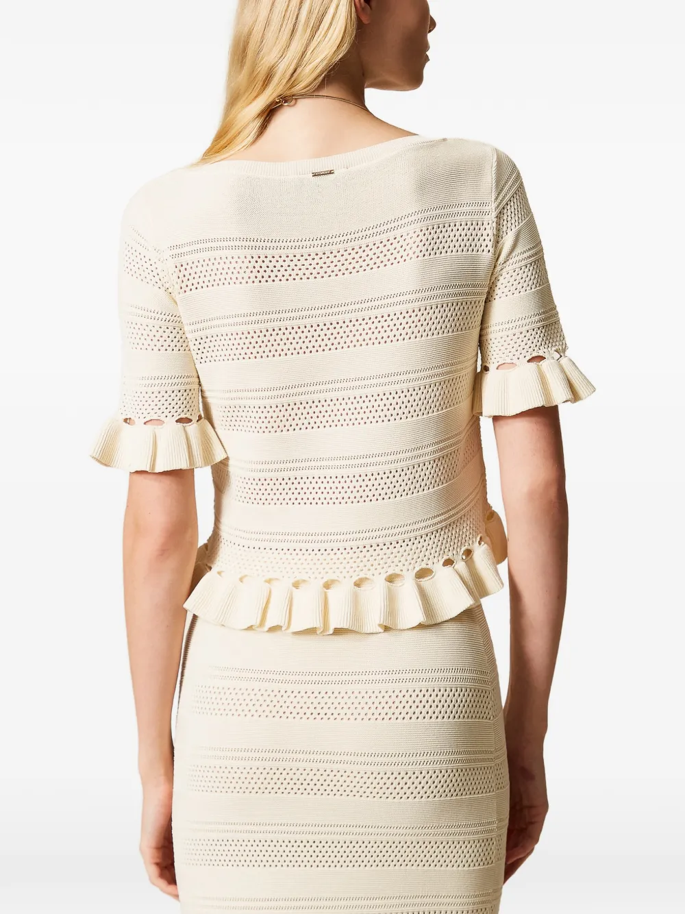  Twinset Ruffled Top - Neutrals 