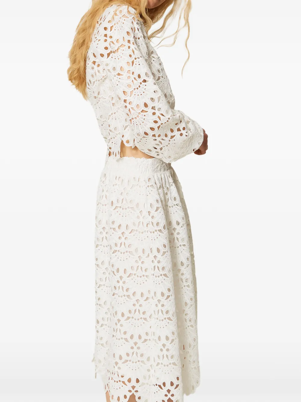 TWINSET Macramé geweven blouse Wit