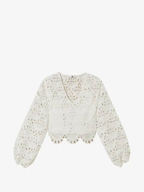 TWINSET scalloped macramé blouse