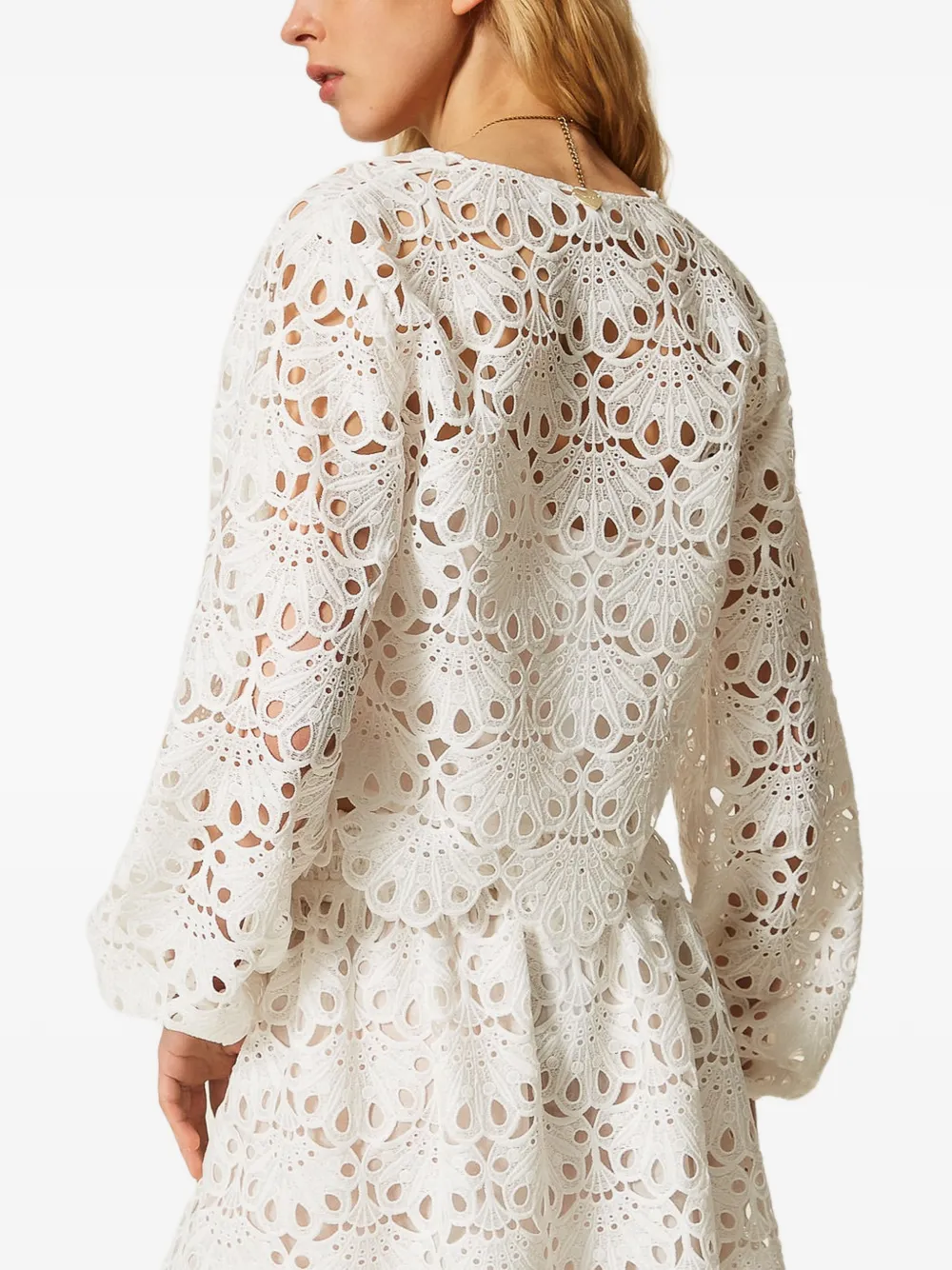 TWINSET Macramé geweven blouse Wit