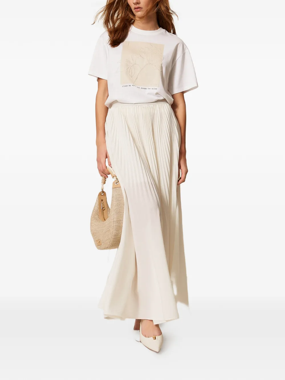  Twinset Printed Embroidered T-shirt - White 
