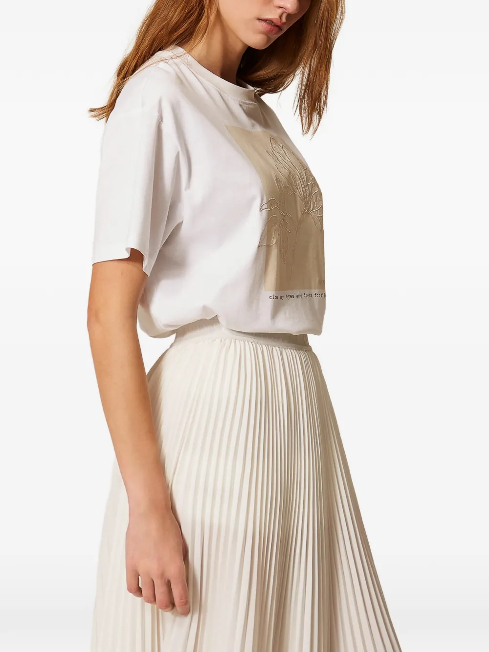  Twinset Printed Embroidered T-shirt - White 