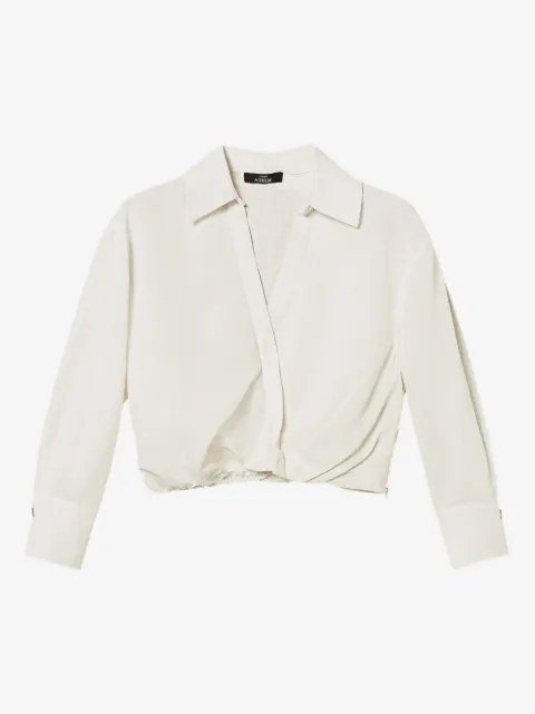 TWINSET linen blend crossover shirt