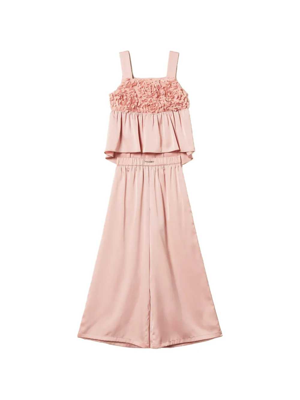 TWINSET Kids roses-details trousers set - Rosa