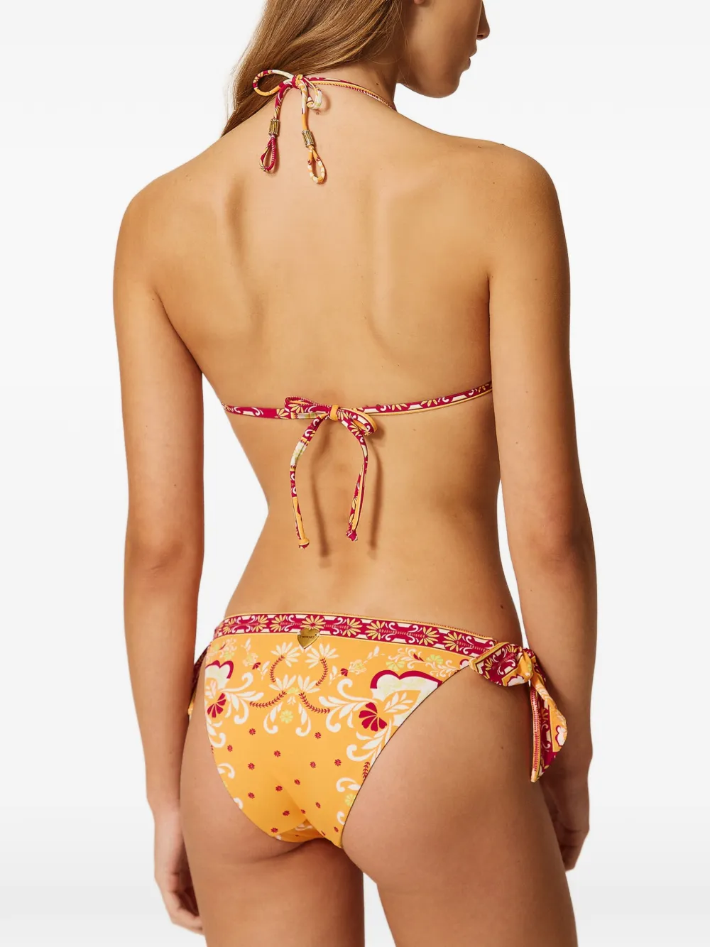 TWINSET Bikinislip met sjaalprint Oranje
