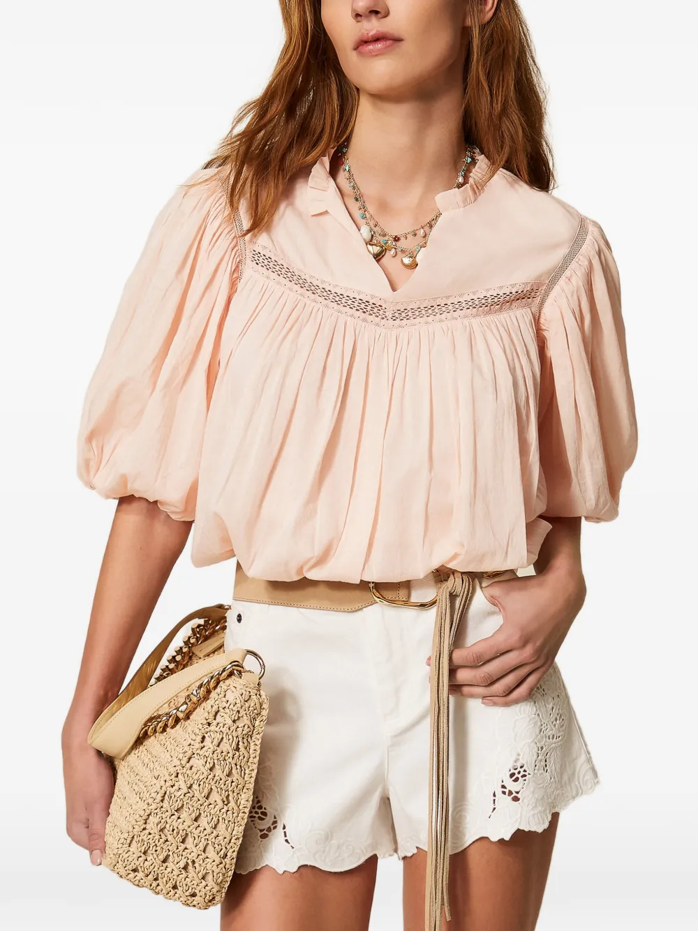 TWINSET Shirt met ruches Roze