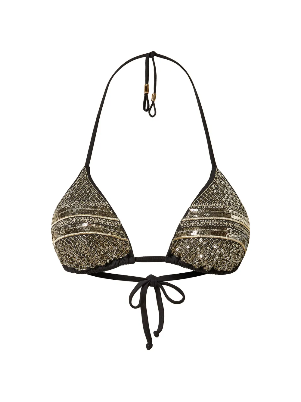 TWINSET sequin-embroidered triangle bikini - Nero