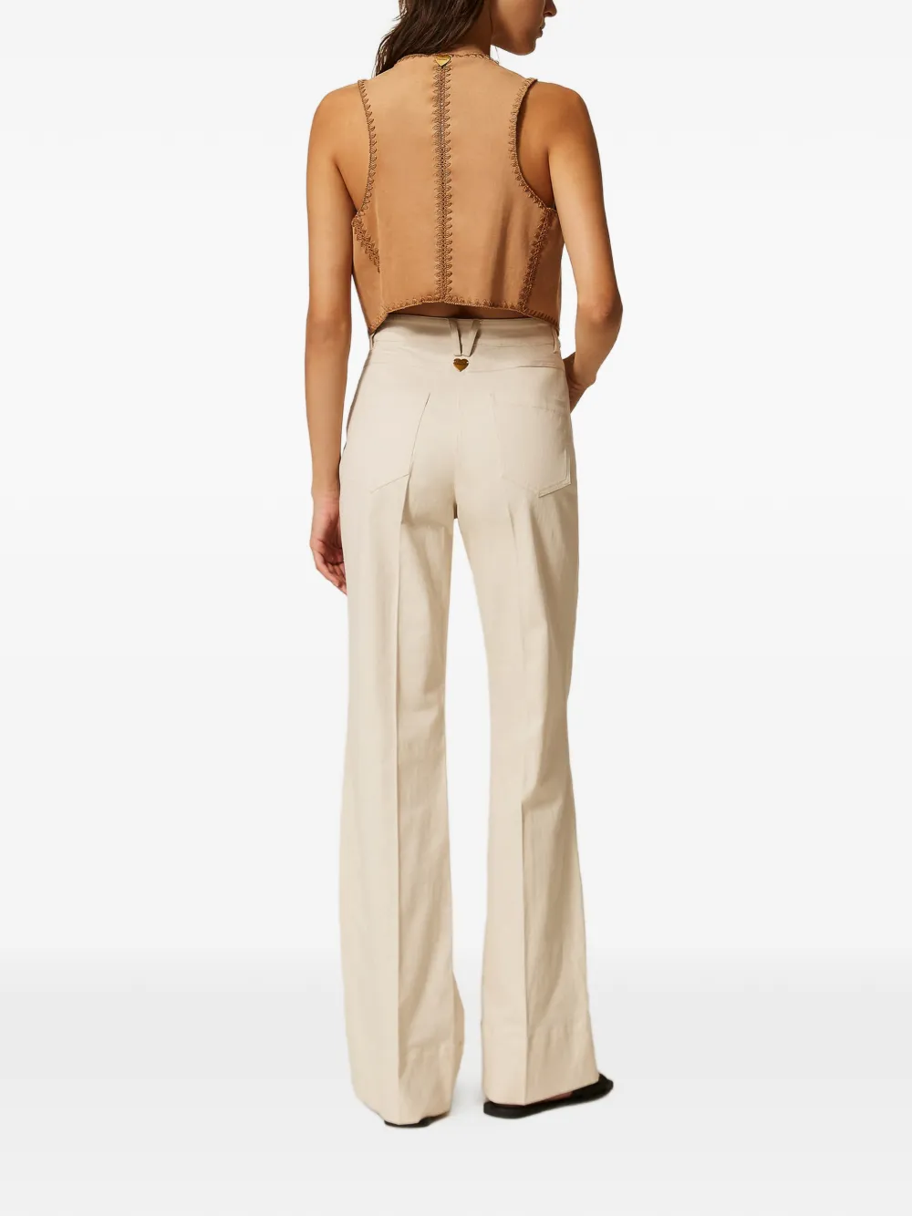 TWINSET Jeans met wijde pijpen Beige