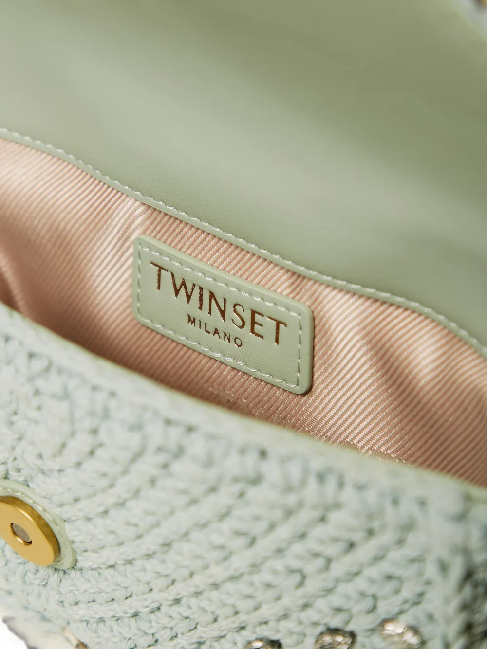 TWINSET Gehaakte schoudertas met stras Blauw