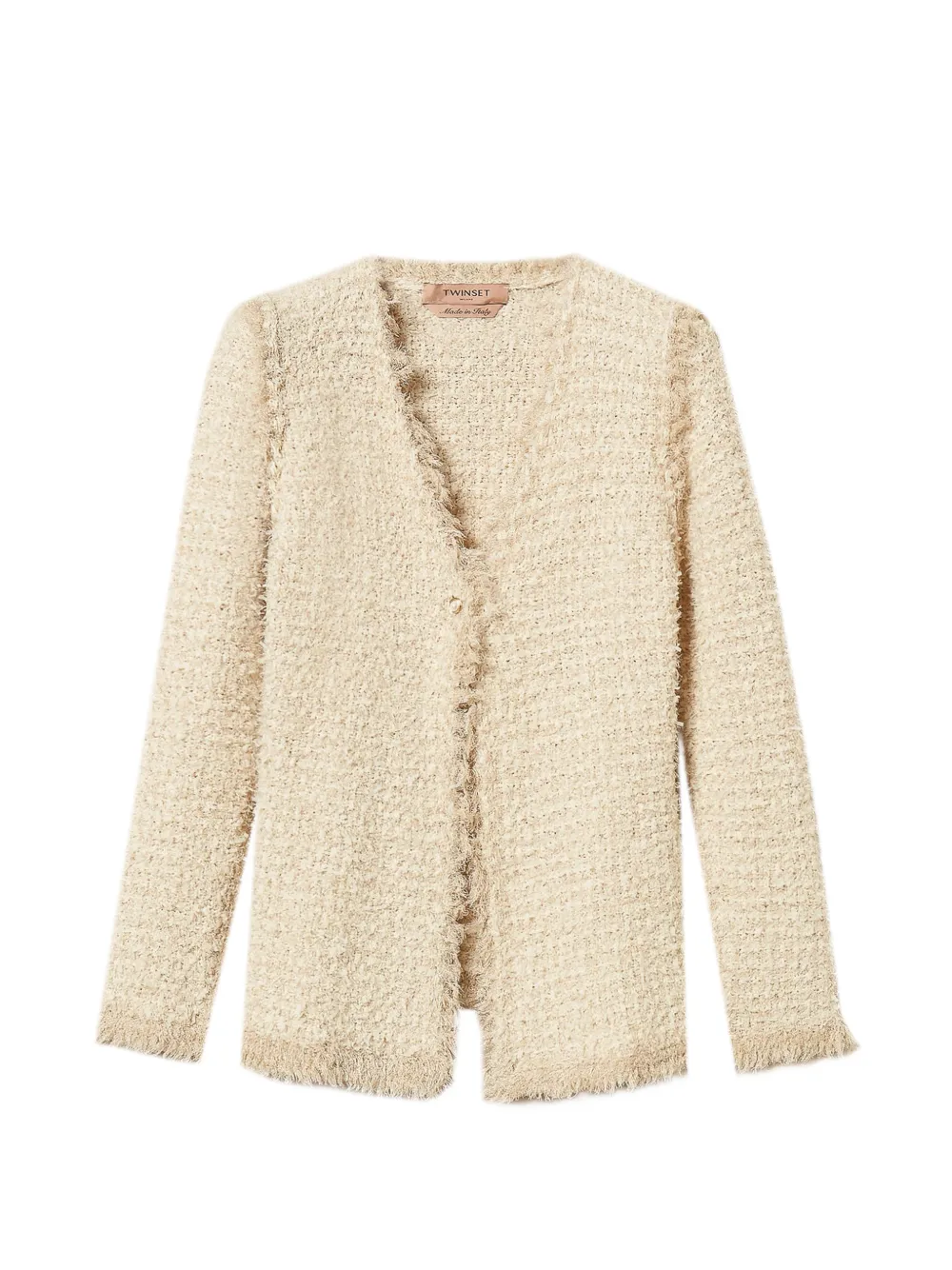 TWINSET frayed bouclé jacket - Toni neutri