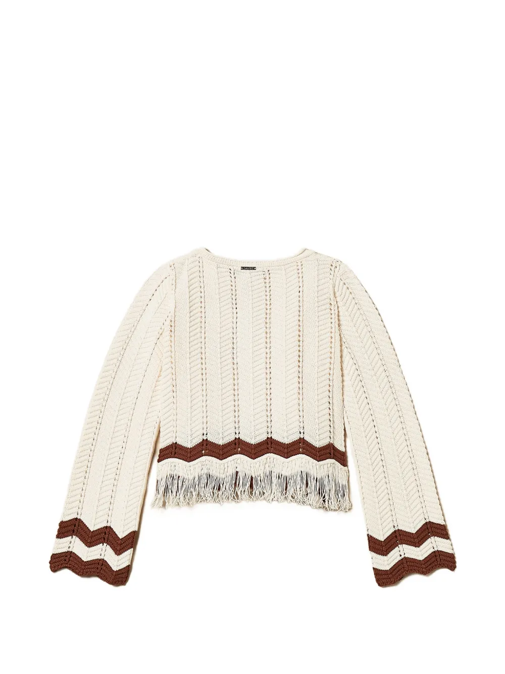 TWINSET Kids Trui met zigzag franje Beige