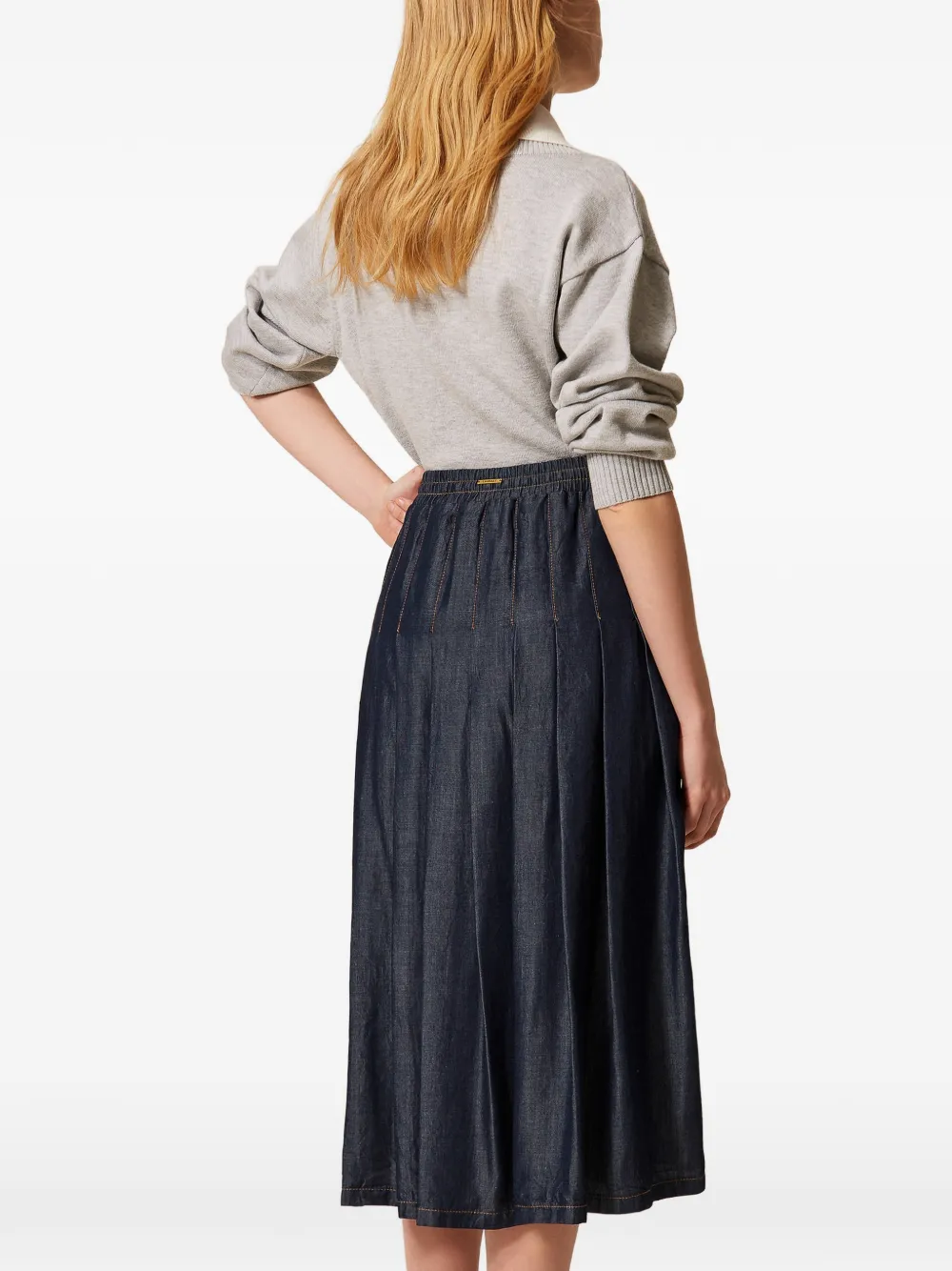 TWINSET Chambray midi-rok Blauw