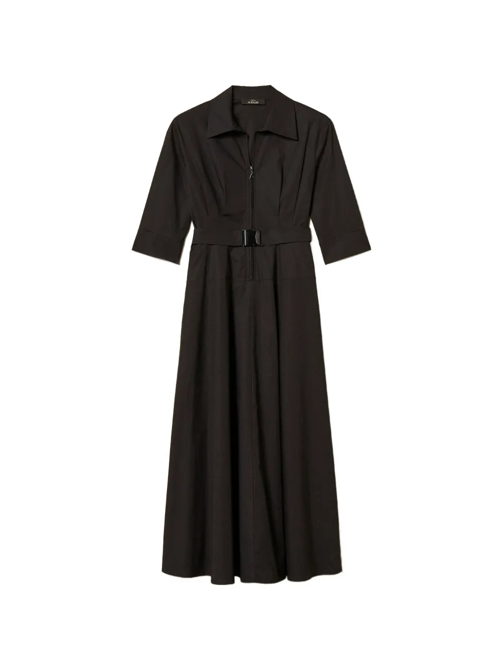 TWINSET belted poplin midi dress - Nero