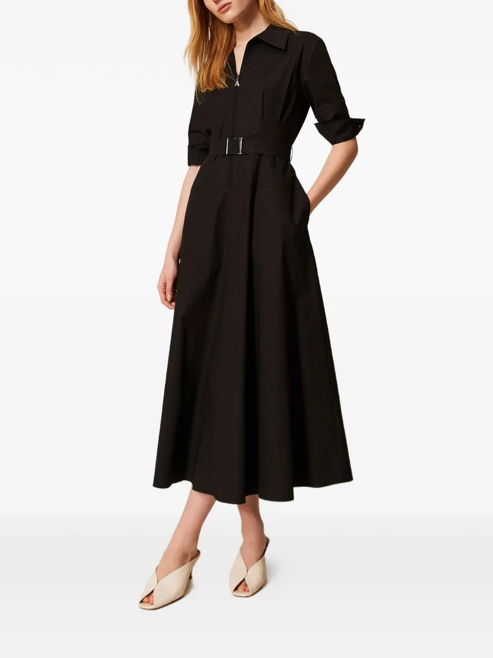 TWINSET Maxi-jurk met ceintuur Zwart