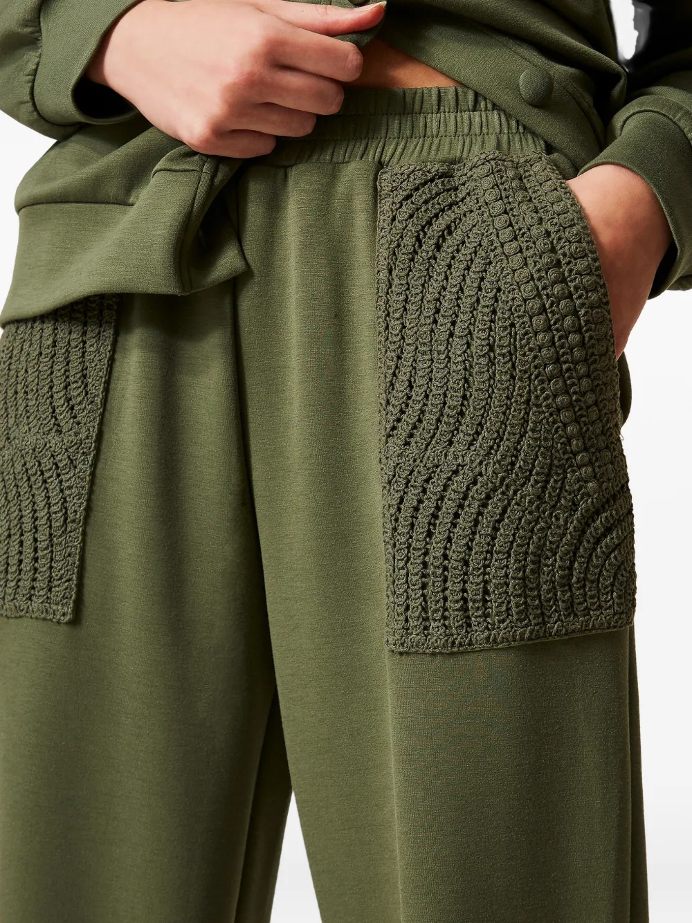 TWINSET Trainingsbroek met gehaakt detail Groen