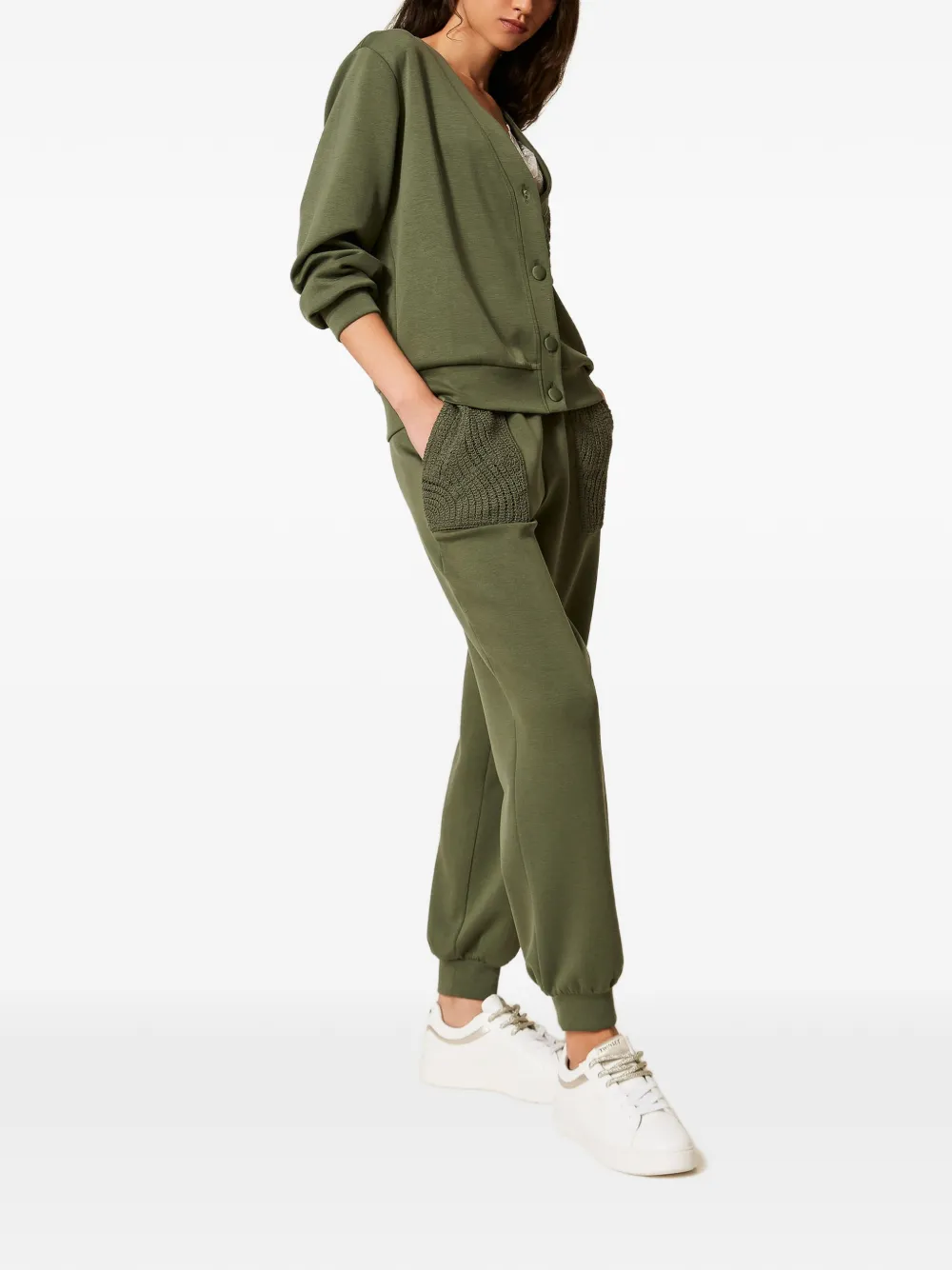 TWINSET Trainingsbroek met gehaakt detail Groen