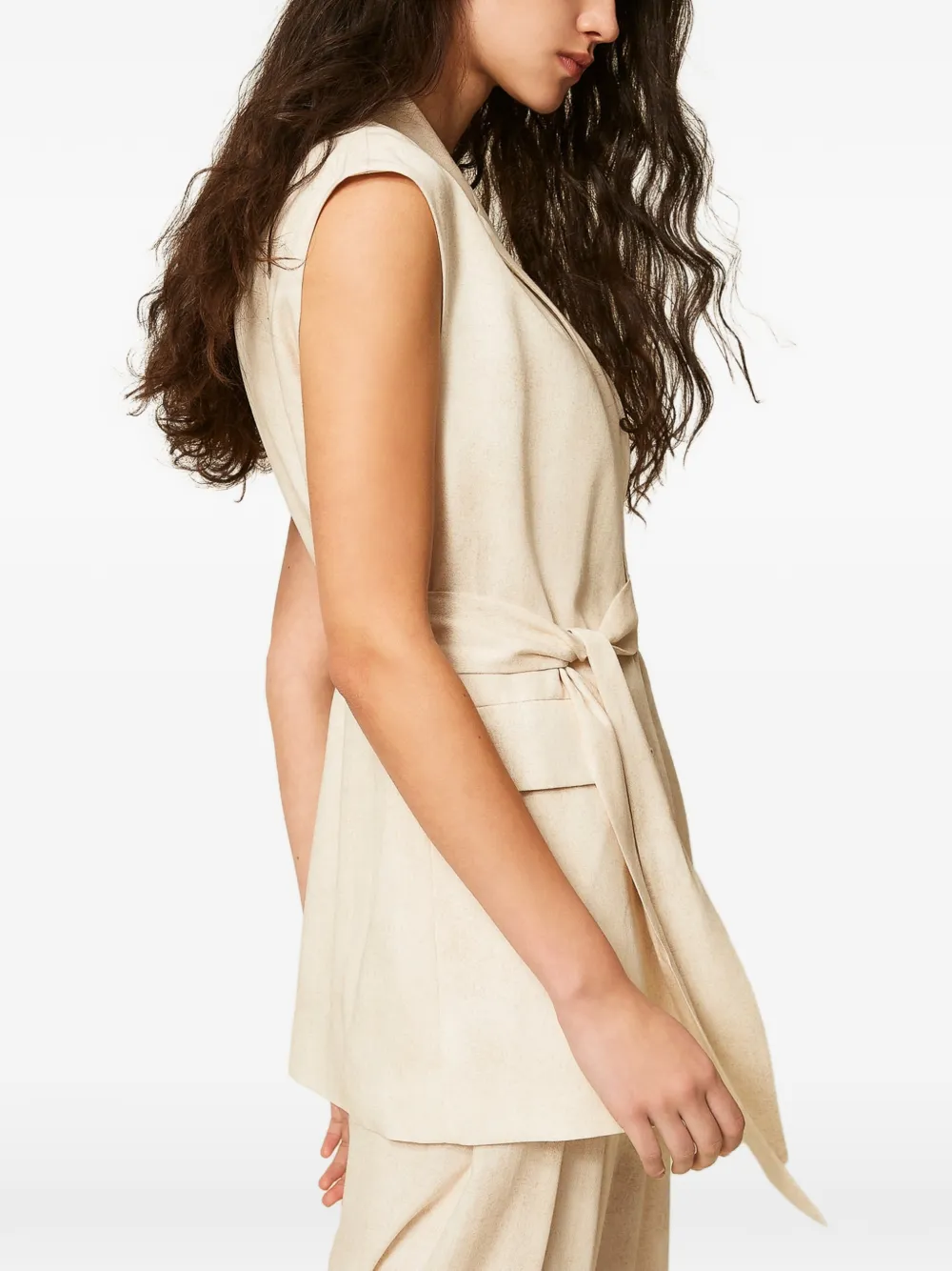 TWINSET Gilet met ceintuur Beige