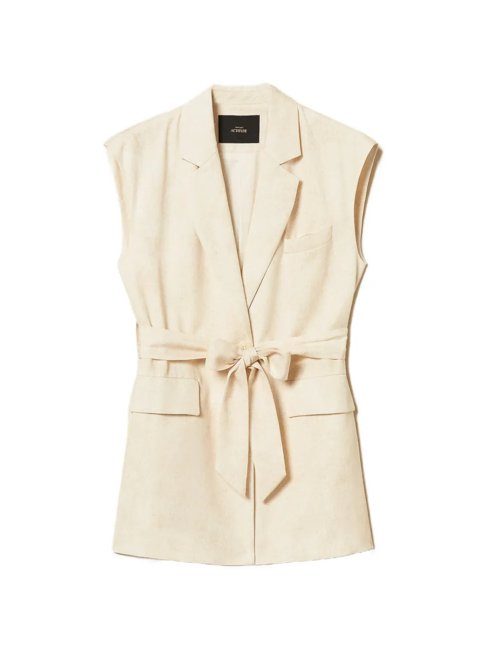TWINSET sleeveless belted waistcoat - Toni neutri