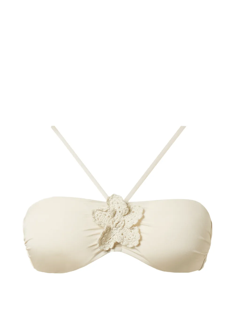 TWINSET crochet-brooch bikini top - Nude